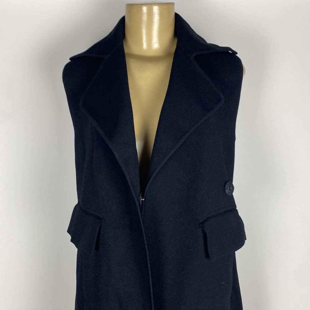 Scanlan Theodore Crepe Knit Draped Wrap Sleeveless Jacket Size XS - Picture 3 of 14